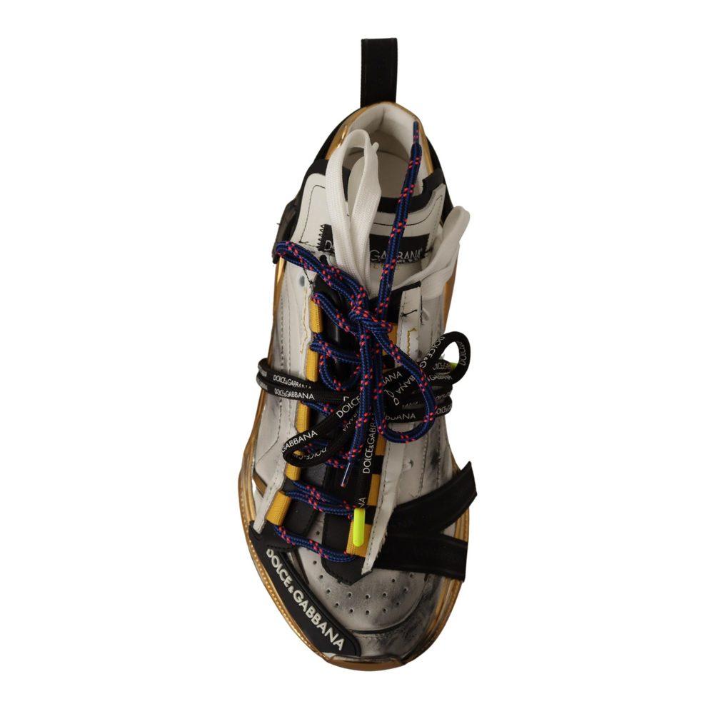Dolce & Gabbana Multicolor Gold Leather Daymaster Sneakers - Picture 4 of 6